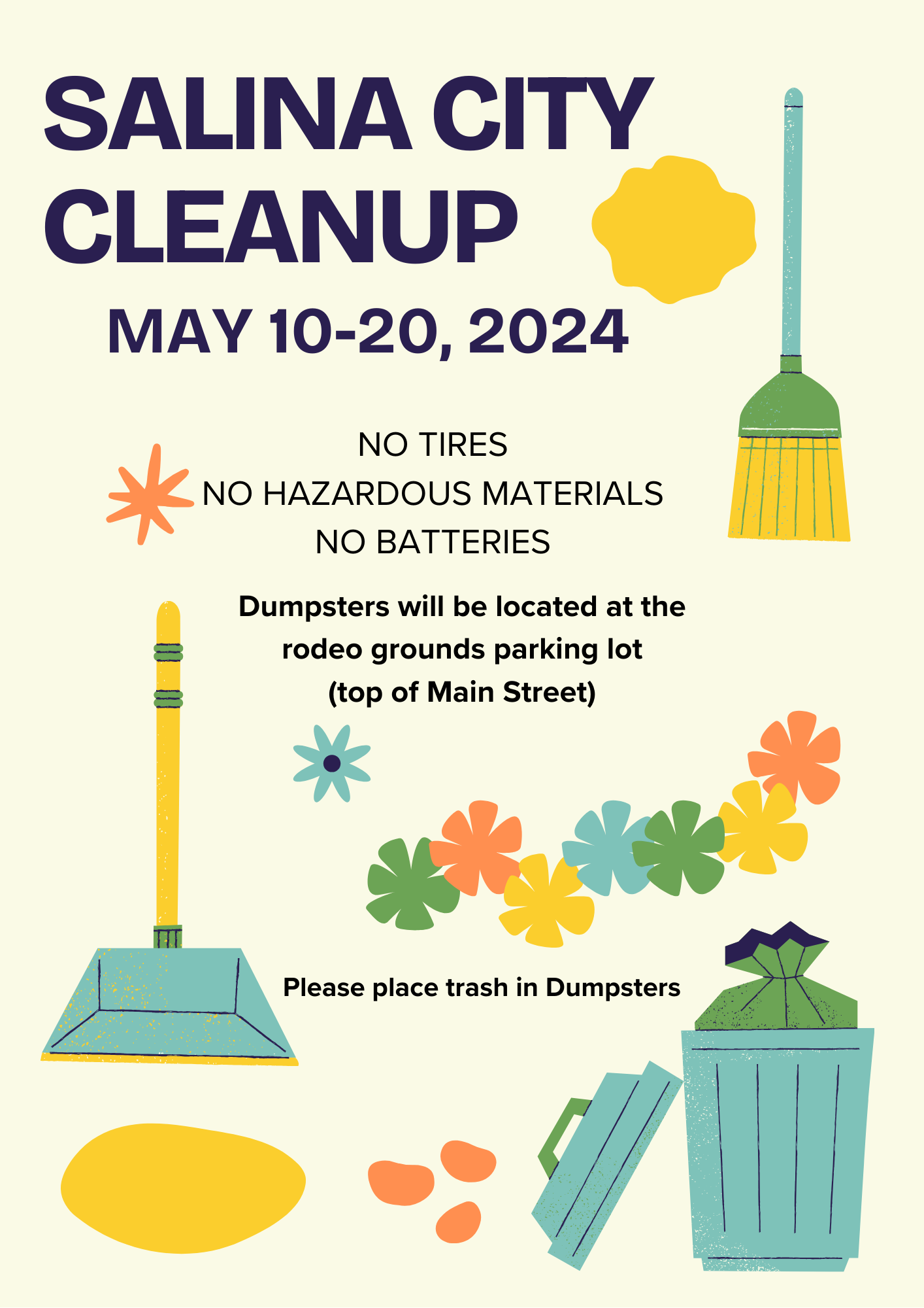 Green Yellow Organic Illustrative Park Clean-up Poster (1)